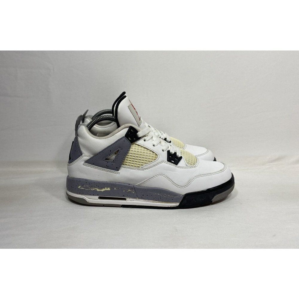 Nike Air Jordan Retro 4 White Cement‎ GS 2012 408452-103 Size 6.5y Preowned